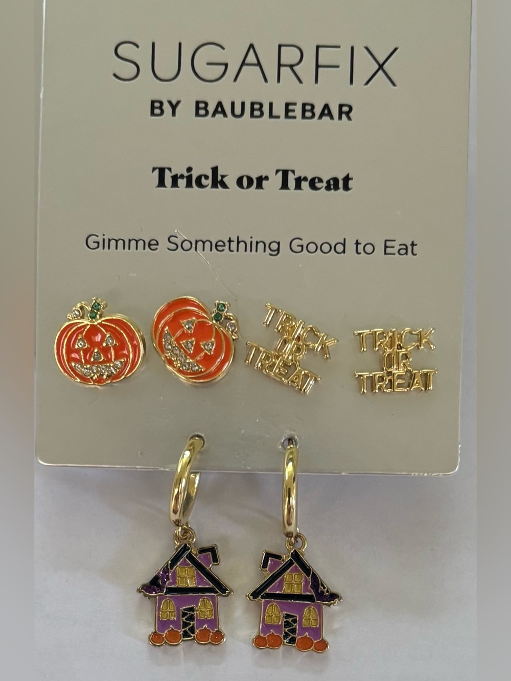 SUGARFIX by BaubleBar Spell trick or Statement Earrings NEW NWT 3 pairs
